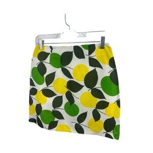 Anthropologie Corey Lynn Calter Mini Skirt Lemon Linen Cotton Women's Size 4